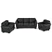 Dollhouse Miniature Black Leather Living Room Set
