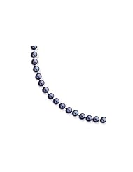 14k 6-6.5mm Black Akoya Saltwater Cultured Pearl Necklace