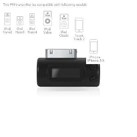 Accessory Wizard Brand In Car/Auto FM Transmitter With Digital LCD Display & High Quality Digital Sound & Full Range Frequency Device for Apple iPhone 1st Generation 16GB, 4GB, 8GB (AT&T-ATT)
