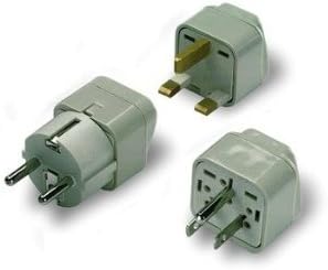 3-Pack Universal Grounded Plugs: De-Luxe &amp; Heavy-Duty Travel Plug Adapters Cnverters.US, UK, EU. (CAUTION) These are ONLY Plug Adapters NOT Power Converters. Your Devices MUST BE 110/220 Volt. Idael for Lap-Tops, Note-Books, Cell-phone, Mobile-Phones OR Universal Voltage Appliances. All 3 Plugs Are De-Luxe, Heavy-Duty. Colors &amp; Shapes May Be Varies