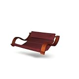 Burgundy Double Hammock Hanging Chair Porch/Patio Swing with Wooden Armrest