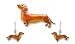 Clearly Charming Dachshund Dog Sterling Silver and Enamel Pin & Earring Set