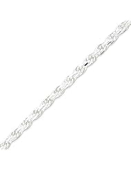 Sterling Silver 4.75mm Diamond-cut Rope Chain - 18 Inch