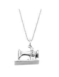 Sterling Silver Three Dimensional Large Sewing Machine Necklace