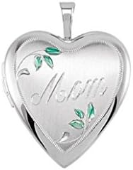 Sterling Silver 925 Heart Shaped MOM Locket