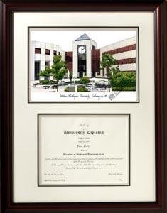 Western Michigan University Graduate Framed Lithograph w/ Diploma Opening