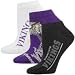 Minnesota Vikings Ladies Three-Pack (6-11) Distressed Ankle Socks