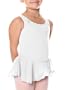 Danskin Girls 7-16 Cotton Tank Leotard With Skirt,White,M (8/10)