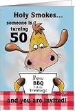 50th Birthday BBQ Invitation-Holy Smokes Card