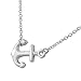 925 Sterling Silver Classic Polished Womens Anchor Horizontal Sideways Pendant Necklace by My Daily Styles