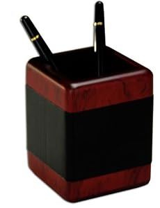 Rosewood & Leather Pencil Cup