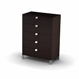 South Shore Furniture, Cakao Collection, 5 Drawer Chest, Chocolate