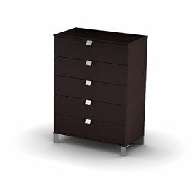 South Shore Furniture, Cakao Collection, 5 Drawer Chest, Chocolate