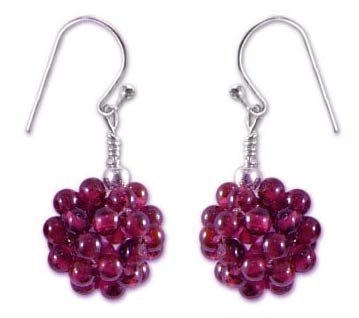 Garnet Earrings Red Berries 1 L