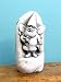 Custom Made - Cast Stone Tiny Gnome - Fairy with Mouse Ears Holding Flowers - Collectibe Concrete Plaque / Sculpture - Designer White Finish