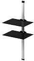 Sonorous Double Shelf Support System - Black and Silver