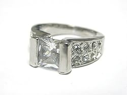 Cubic Zirconia Silver Engagement Stone Ring Party Fashion Jewelry