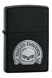 Zippo Lighter Harley Skull Emb. Blk Matte
