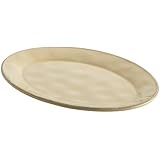 Rachael Ray Cucina Dinnerware 10-Inch x 14-Inch Stoneware Oval Platter, Almond Cream