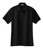 Port Authority Ladies Silk Touch Sport Shirt, L, Black