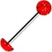 Red Glitter Acrylic Half Ball Barbell Tongue Ring