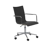 Madge Office Chair (Black/Walnut/Chrome) (32H x 21W x 23D)