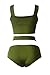 Prograce Hipsters Strappy Cross Bandage Swimsuit Sets Workout Crop Top Green L