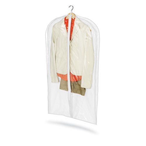 Honey-Can-Do SFT-01243 Vinyl Suit Bag 42-Inches Tall, White