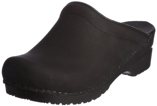 Sanita Clogs Karl open black Nubuck Oiled Width: Middle Size 44.0