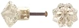 Vintage Style Glass Cabinet Drawer Knob Diamond Cut, Set of 6
