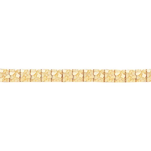 14K Yellow Gold Nugget Bracelet Mens Jewelry 7