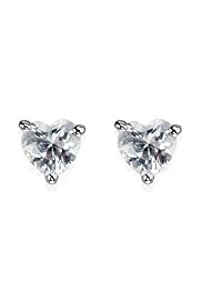 Platinum Plated Mini Heart Stud Earrings