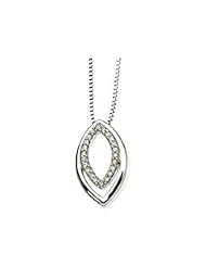 14K White Gold Diamond Pendant with Chain - 0.10 Ct. -- LIFETIME WARRANTY