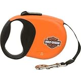 Harley-Davidson 16' Retractable Lead, Large, Color:Orange