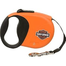 Harley-Davidson 16' Retractable Lead, Large, Color:Orange