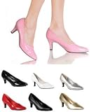 DIVINE-420, 3 Block Heel Classic Pump in Wide Width and 7 Colors