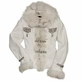 Forzieri Women's White Nappa Leather & Fox Fur-Collar Jacket