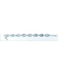 Jewelry: The Finest Sterling Silver Rosary Bracelets, Made in the Usa of Solid Sterling Silver Pins, Chain, Beads, Medals, and Crucifixes with Deluxe Velour Gift Box, 18x10mm Sterling Silver Patron Saint Medals St. Therese, St. Jude, St. Joseph, St. Anthony, St. Christopher, St. Anne, Miraculous Medal, Sacred Heart and Sterling Silver Crucifix - HMH001