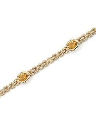 14K Yellow Gold Oval Citrine Bracelet