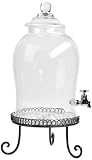 Amici Napoli Clear Glass Spigot Jar with Loop Stand, 448-Ounce