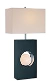 IMAGE OF Table Lamp with Night Light and Frosted Glass Orb Design in Black Finish