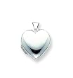14k White Gold Domed Heart Locket
