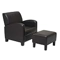 Metro Chair and Ottoman - Dark Brown