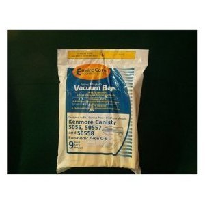 EnviroCare Replacement Vacuum Bags Designed to Fit Kenmore Canister Type C or Q 50555, 50558, 50557 and Panasonic Type C-5 9 Pack