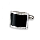 Rectangle Domed Onyx Cufflinks
