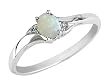 Opal Ring with Diamonds in 10K White Gold