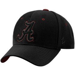 Zephyr Alabama Crimson Tide Black Fadeout II Fitted Hat