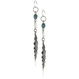 Lucky Brand Amour Ears Silver-Tone Feather Earring