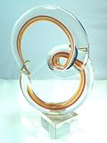 Murano Design Glass Huge Rainbow Double Moon Sculpture N0603