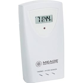 Meade TS33C-M Temperature and Humidity Sensor with LCD, White